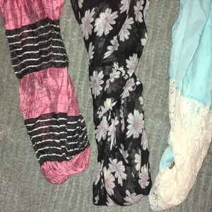 Three separate scarves.